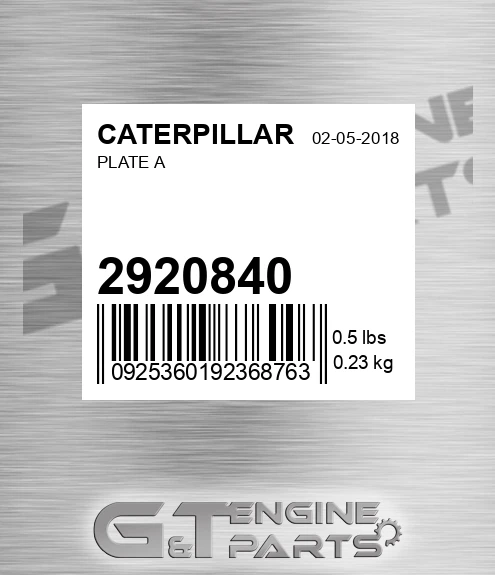 2920840 Plate A
