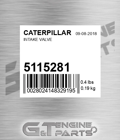 511-5281 CATERPILLAR Intake Valve