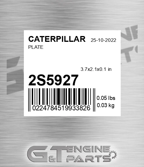 2S5927 Plate for CATERPILLAR