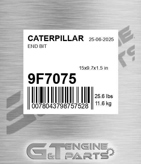 9F7075 End Bit for CATERPILLAR