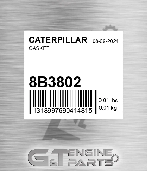 8B3802 Gasket for CATERPILLAR