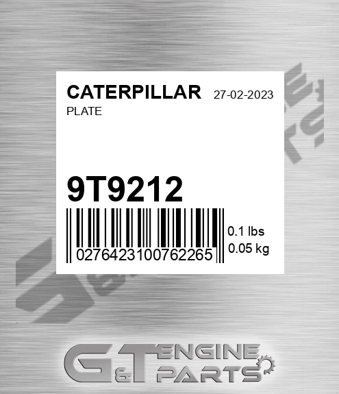 9T9212 Plate for CATERPILLAR