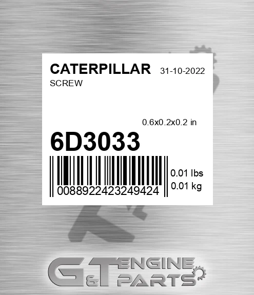 6D3033 Screw