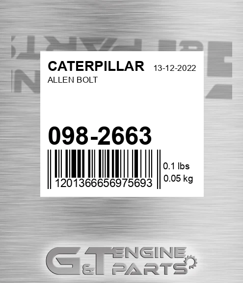 098-2663 Allen Bolt for CATERPILLAR