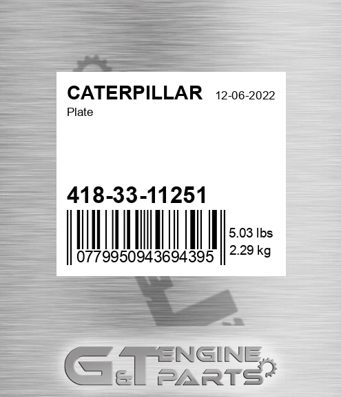 4183311251 Plate for CATERPILLAR