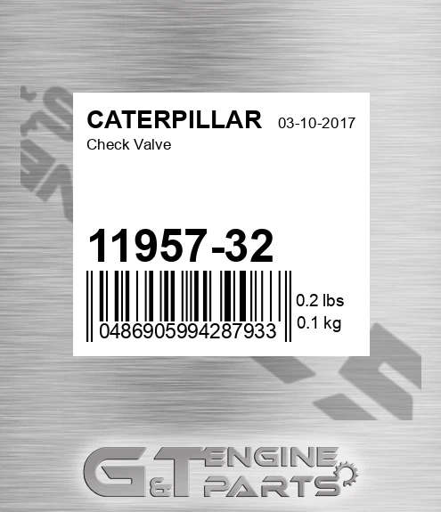 11957-32 Check Valve for CATERPILLAR