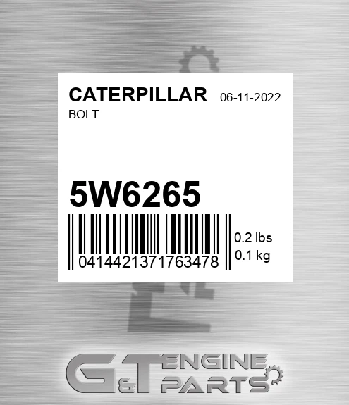 5W-6265 Bolt for CATERPILLAR