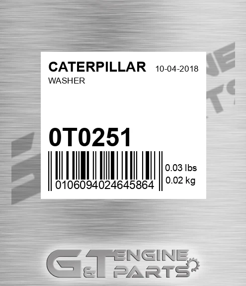 0T-0251 CATERPILLAR Washer