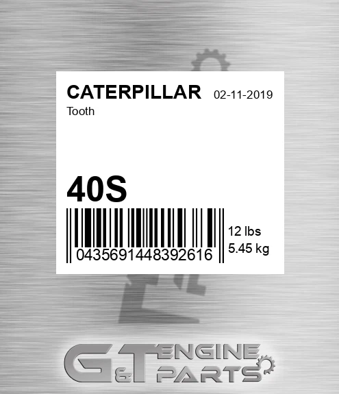 40S CATERPILLAR Tooth