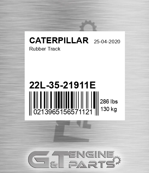 22L-35-21911E Rubber Track for CATERPILLAR