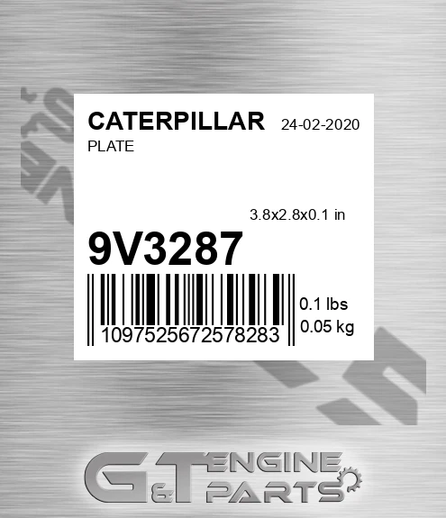 9V-3287 Plate for CATERPILLAR