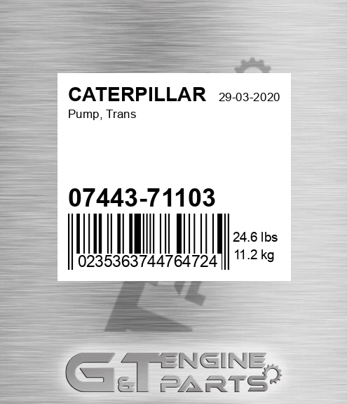 0744371103 Pump, Trans