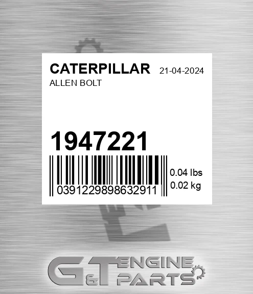 194-7221 Allen Bolt for CATERPILLAR