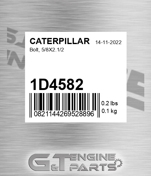 1D4582 Bolt, 5/8x2.1/2