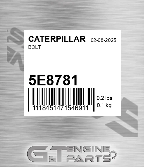 5E-8781 Bolt for CATERPILLAR