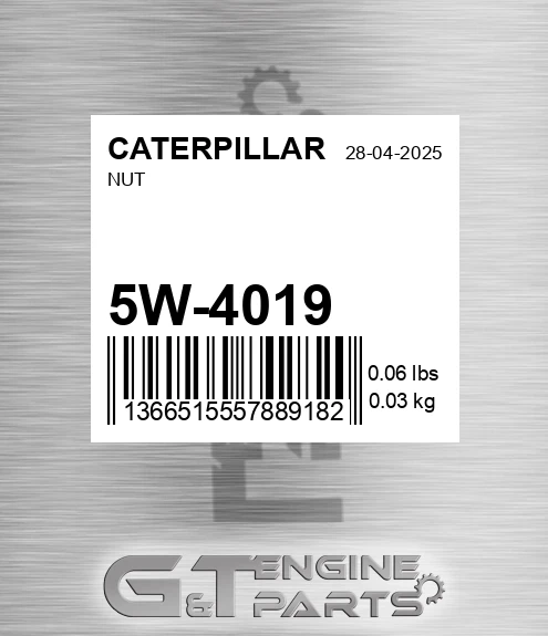 5W-4019 Nut for CATERPILLAR