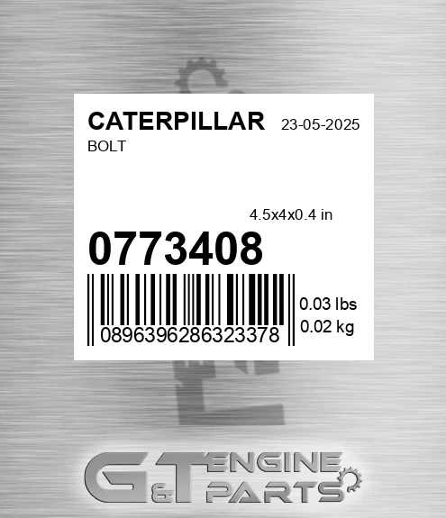 077-3408 Bolt