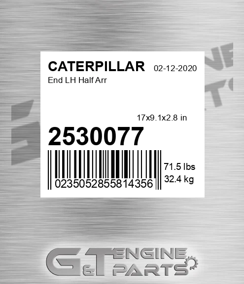 2530077 End Lh Half Arr