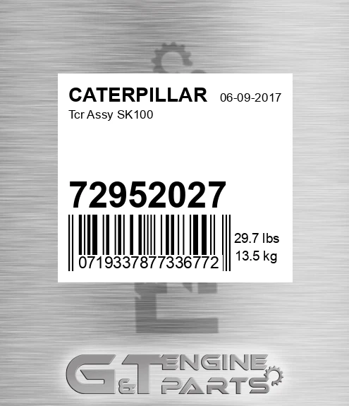 72952027 Tcr Assy Sk100 for CATERPILLAR