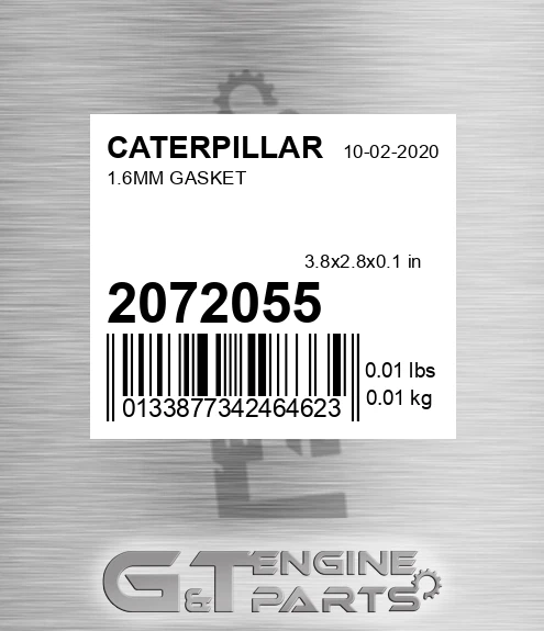 207-2055 CATERPILLAR 1.6mm Gasket