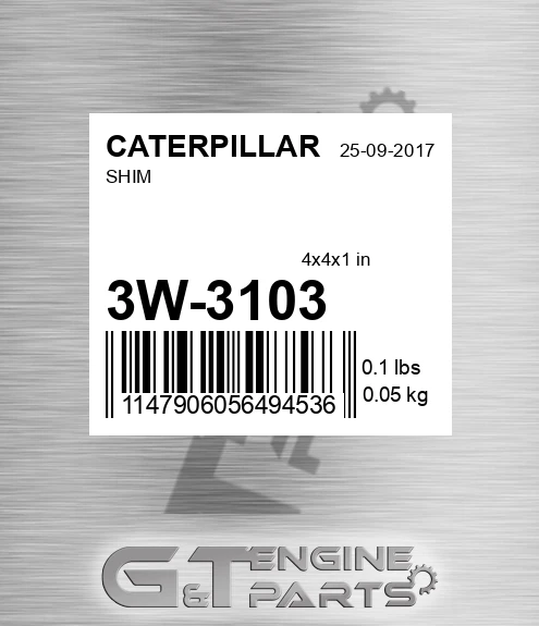 3W-3103 Shim