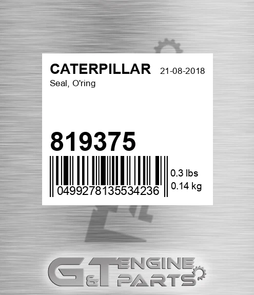 819375 Seal, O'ring