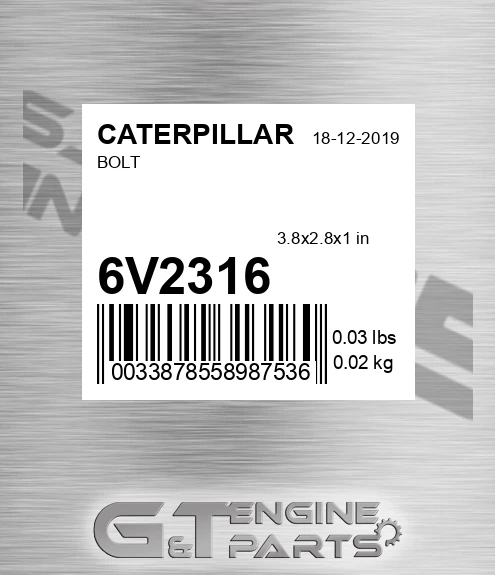 6V-2316 Bolt for CATERPILLAR