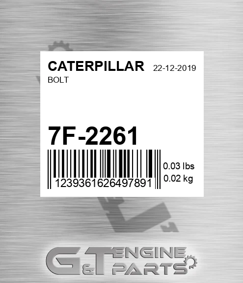 7F-2261 Bolt for CATERPILLAR