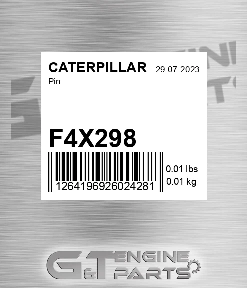 F4X298 Pin for CATERPILLAR