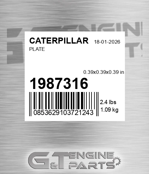 198-7316 Plate for CATERPILLAR