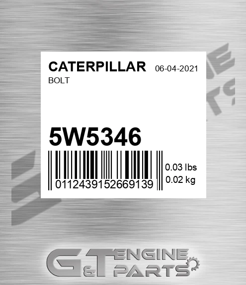 5W-5346 Bolt for CATERPILLAR