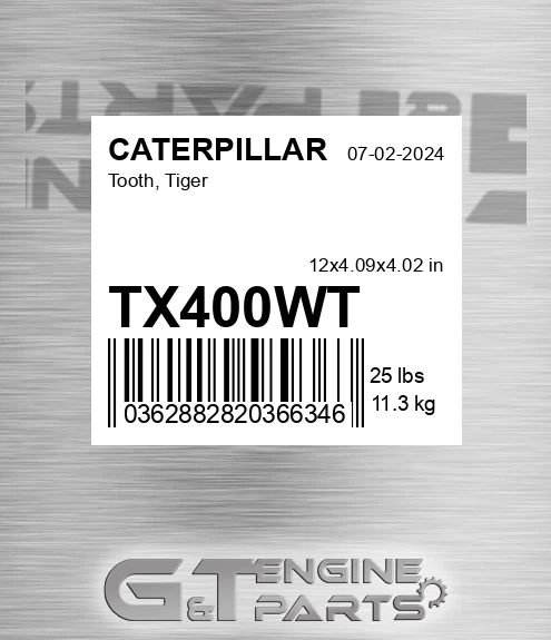 TX400WT CATERPILLAR Tooth, Tiger