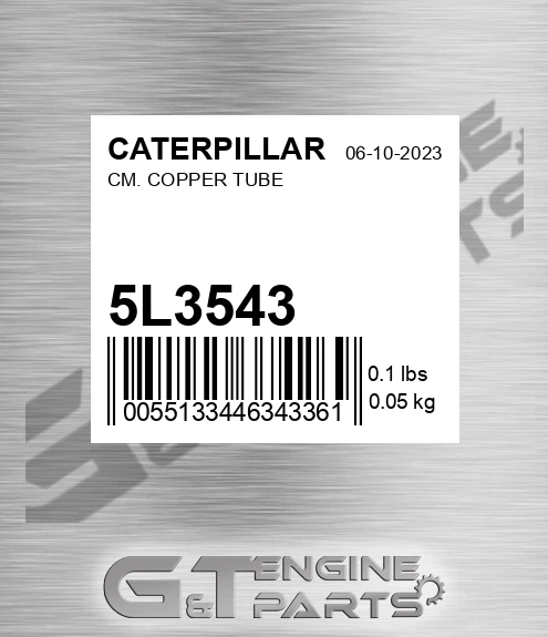 5L-3543 Cm. Copper Tube for CATERPILLAR