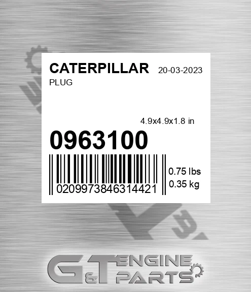 096-3100 Plug for CATERPILLAR