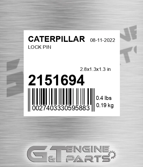 215-1694 Lock Pin for CATERPILLAR