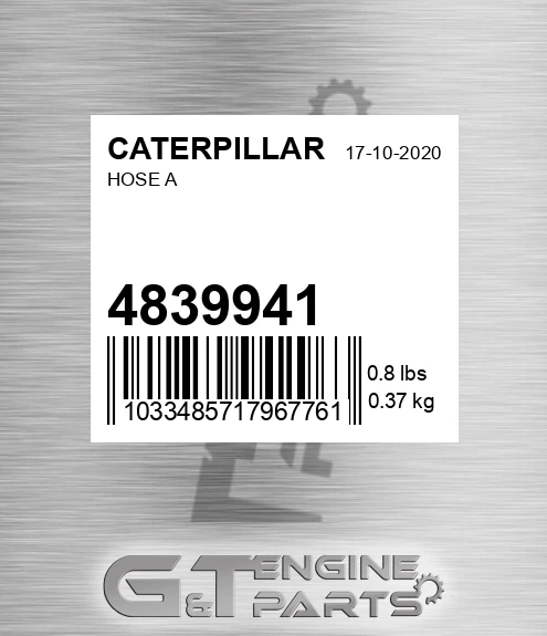 4839941 Hose A for CATERPILLAR