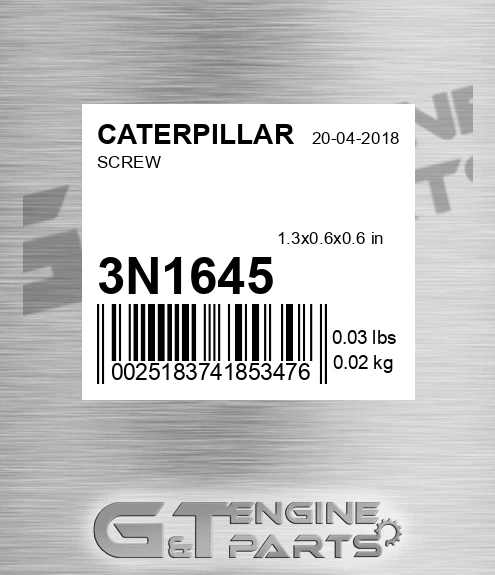 3N1645 Screw for CATERPILLAR