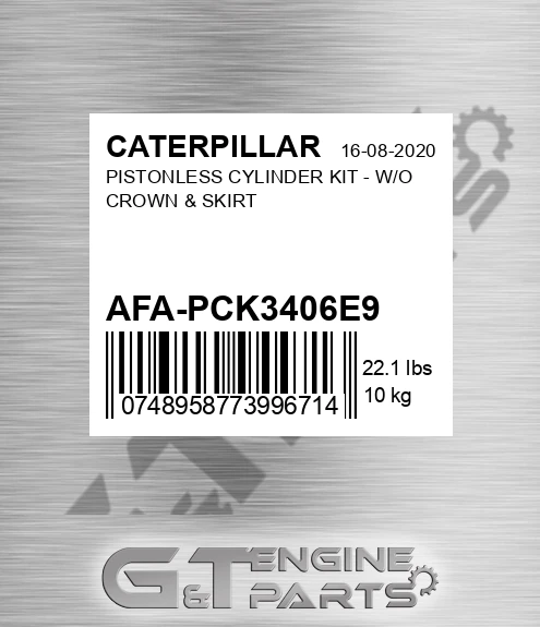 AFA-PCK3406E9 Pistonless Cylinder Kit - W/o Crown & Skirt for CATERPILLAR
