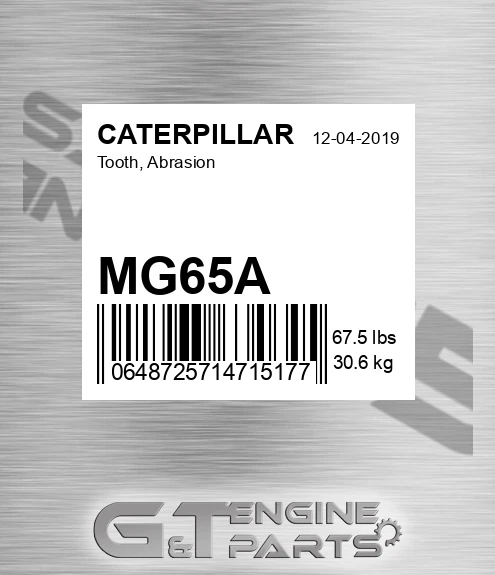 MG65A Tooth, Abrasion for CATERPILLAR
