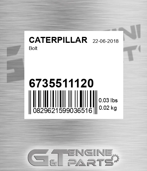 6735511120 Bolt for CATERPILLAR