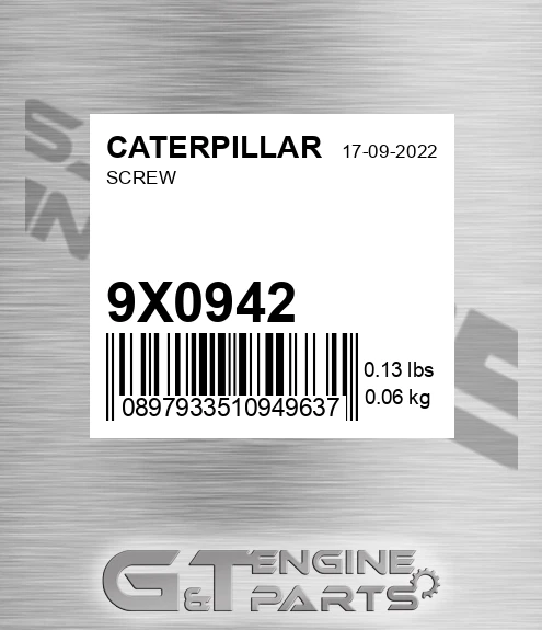 9X-0942 Screw for CATERPILLAR