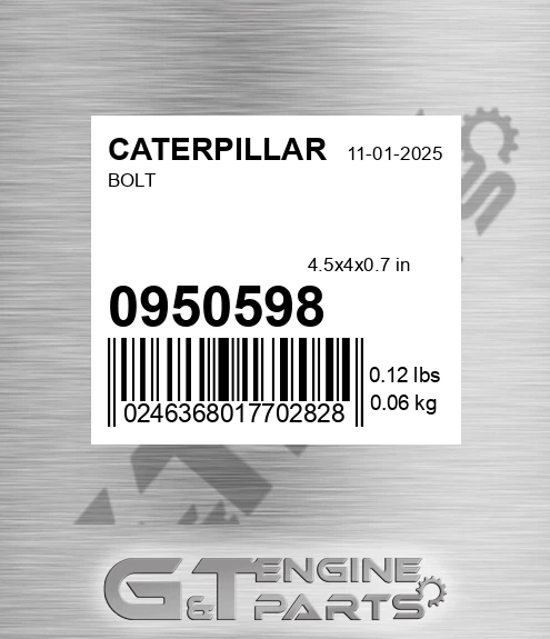 095-0598 Bolt for CATERPILLAR
