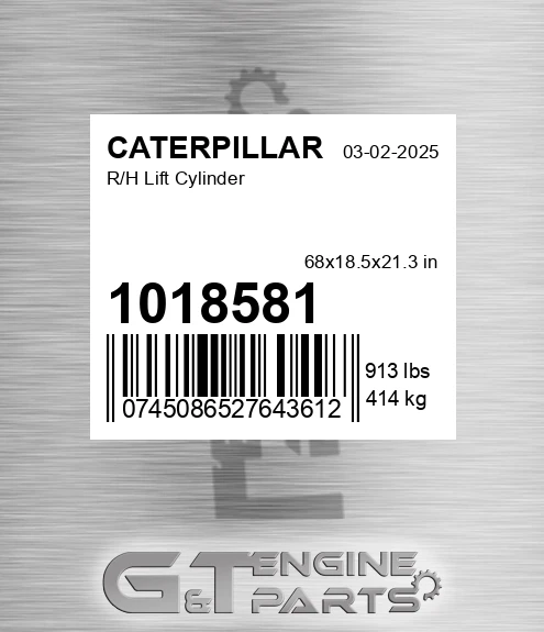 1018581 R/h Lift Cylinder for CATERPILLAR
