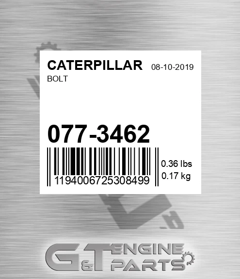 077-3462 Bolt for CATERPILLAR