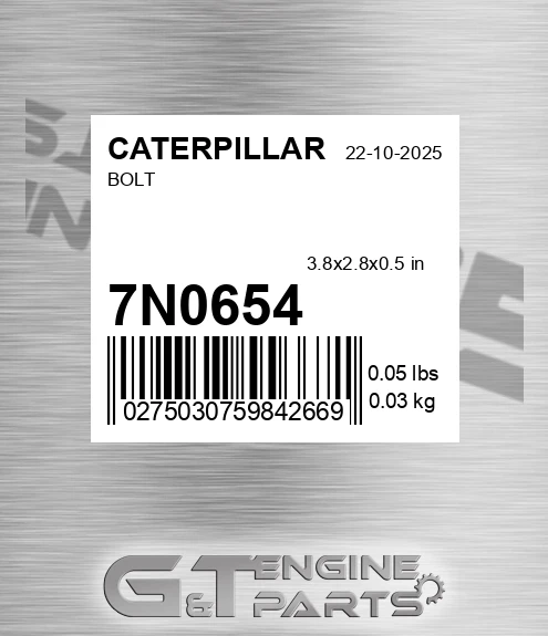 7N-0654 Bolt for CATERPILLAR
