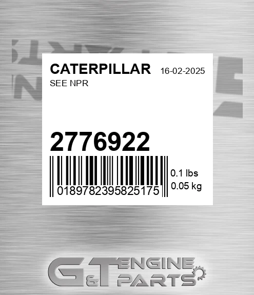2776922 See Npr for CATERPILLAR