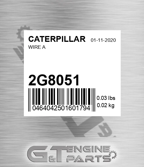 2G8051 CATERPILLAR Wire A