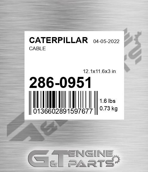 286-0951 Cable Assembly for CATERPILLAR