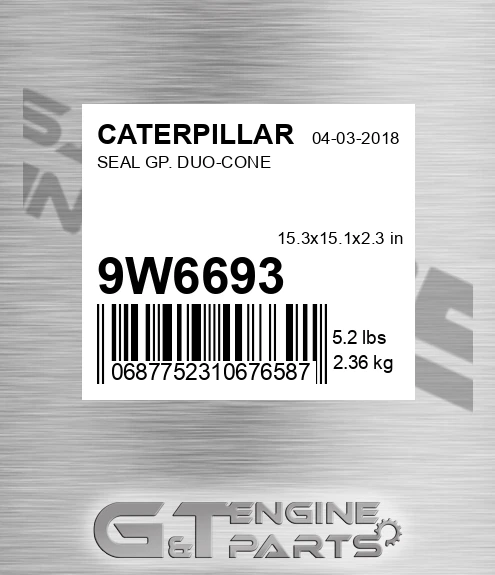 9W-6693 Seal Gp. Duo-cone for CATERPILLAR