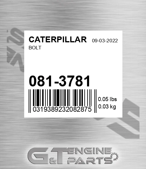 081-3781 Bolt